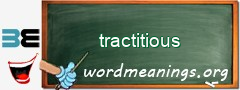 WordMeaning blackboard for tractitious